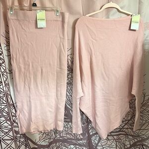 Pink Sweater and Skirt Set